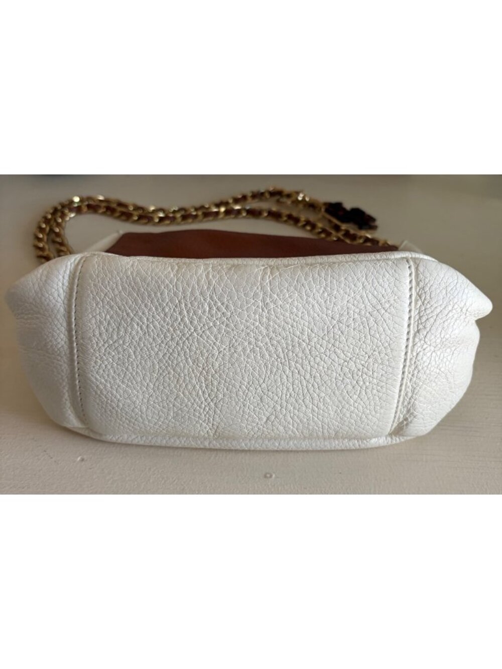 Vintage Tory Burch Leather Convertible Shoulder Chain Link Crossbody Handbag - Picture 11 of 14